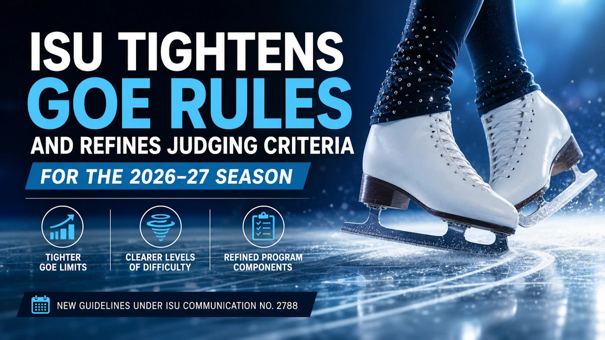 ISU tightens GOE rules for 2026–27, updating figure skating scoring under Communication 2788