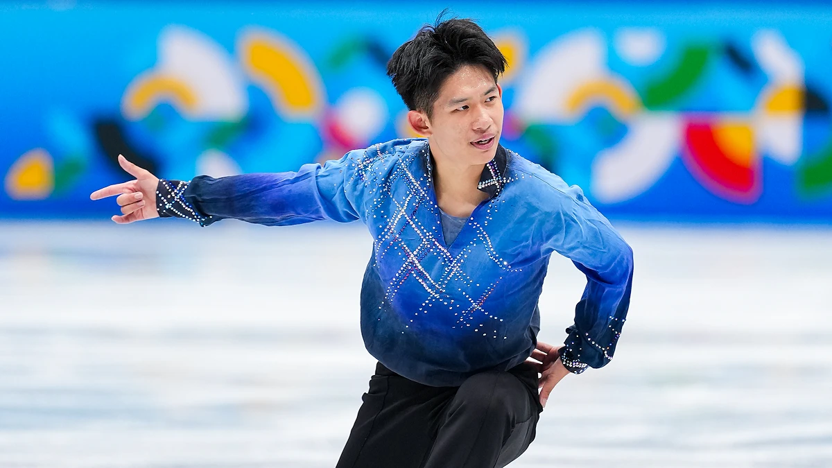 Yu-Hsiang Li fra Taiwan opptrer under Milano 2026 Olympic Qualifying Competition.