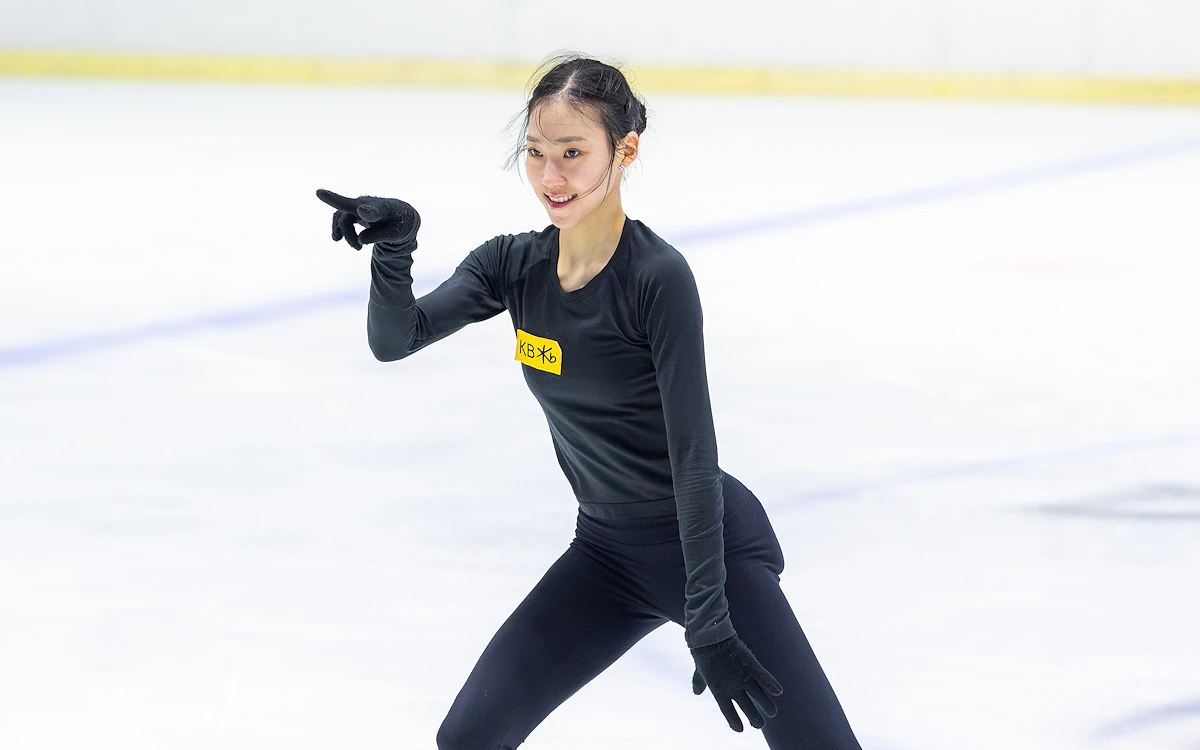 Yuseong Kim trener kortprogrammet sitt i Seoul, Sør-Korea, 15. juli 2026